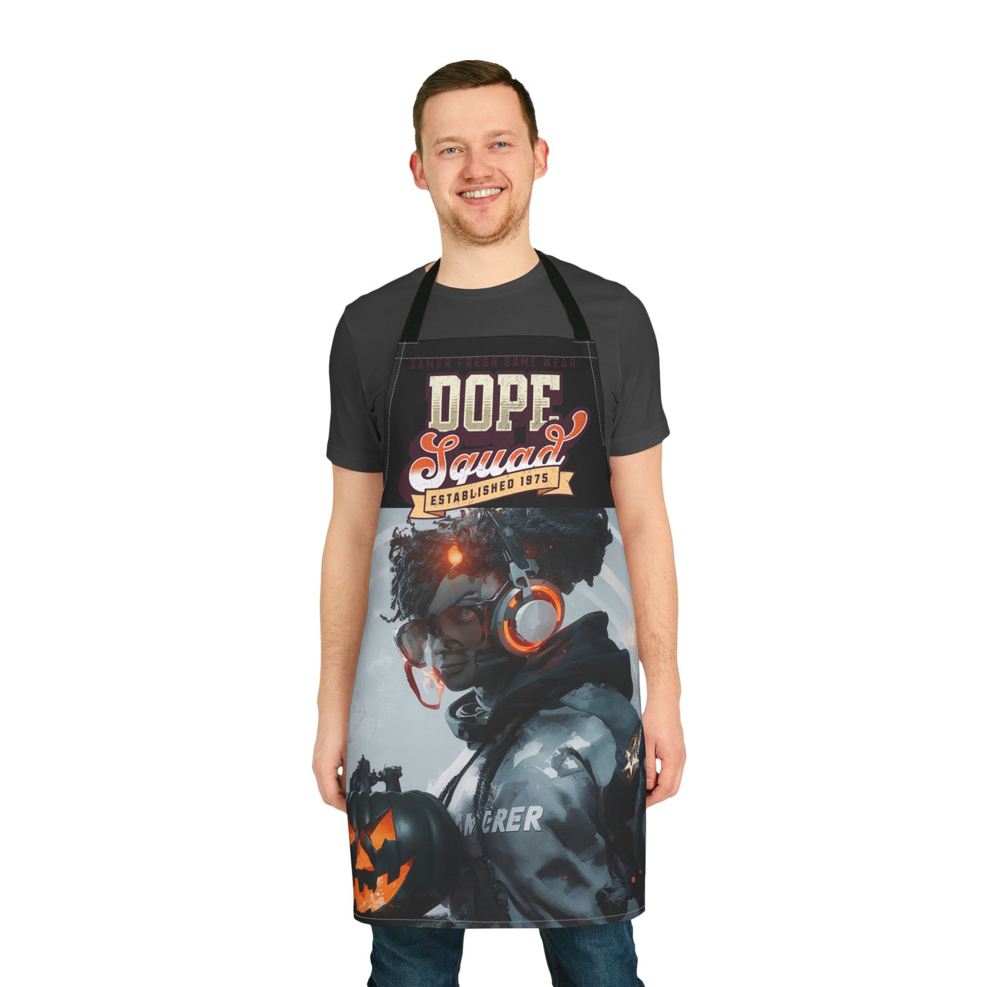 Gamer Fresh | Creep It Real: Smokey Ghosts — Midnight Black Dope Squad Edition | Halloween Apron | Limited Edition