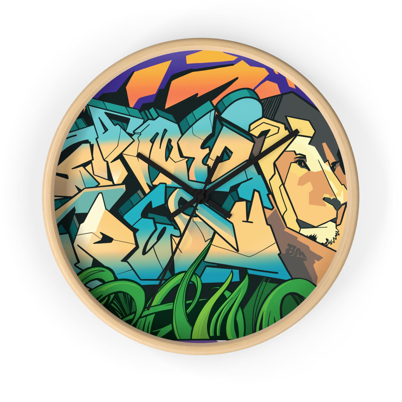 The Gamer Fresh Limited Edition | Graffiti Streamer | All Art Lion NYC Mural | Wooden Wall Clock