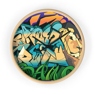 The Gamer Fresh Limited Edition | Graffiti Streamer | All Art Lion NYC Mural | Wooden Wall Clock