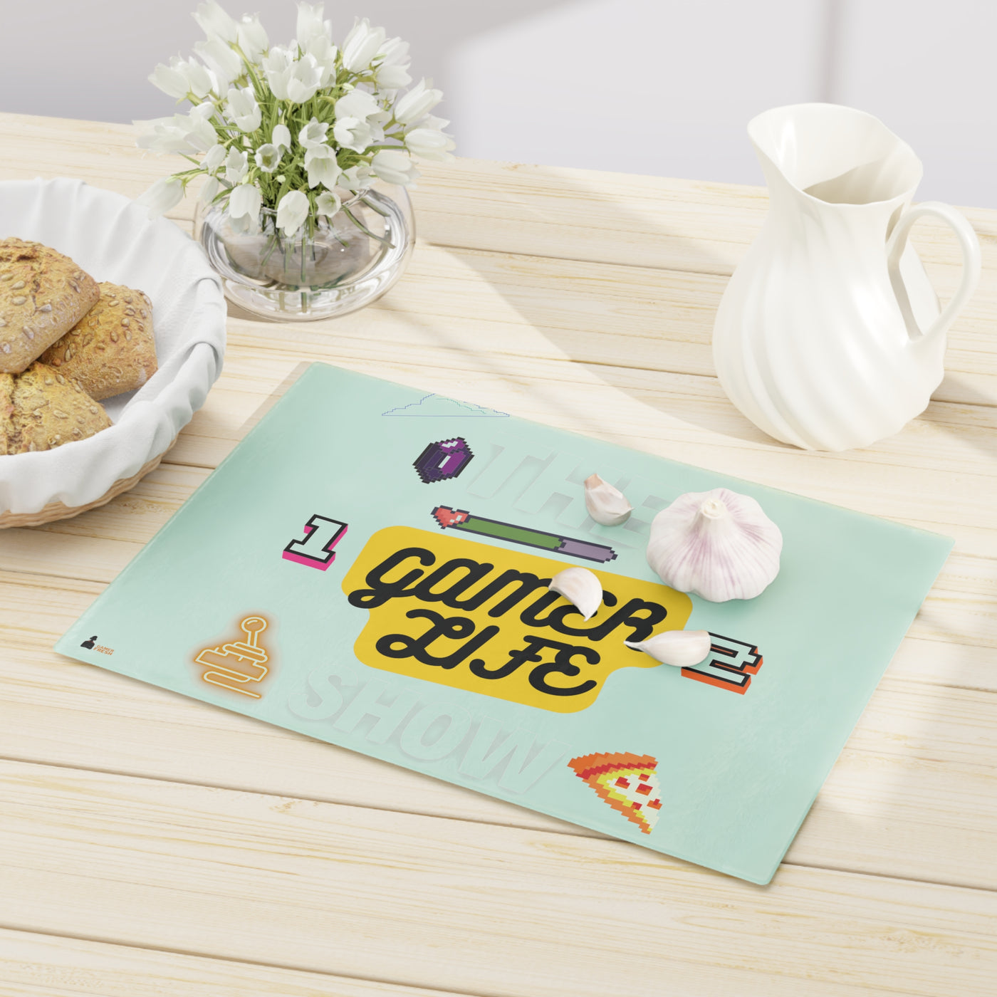 The Gamer Life Show | Farm To Table Chef's Cutting Board | The Gamer Kitchen Table Collection | By Gamer Fresh