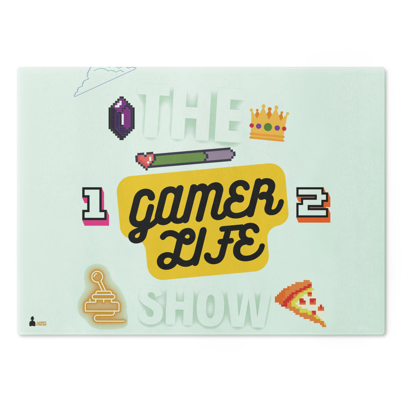 The Gamer Life Show | Farm To Table Chef's Cutting Board | The Gamer Kitchen Table Collection | By Gamer Fresh