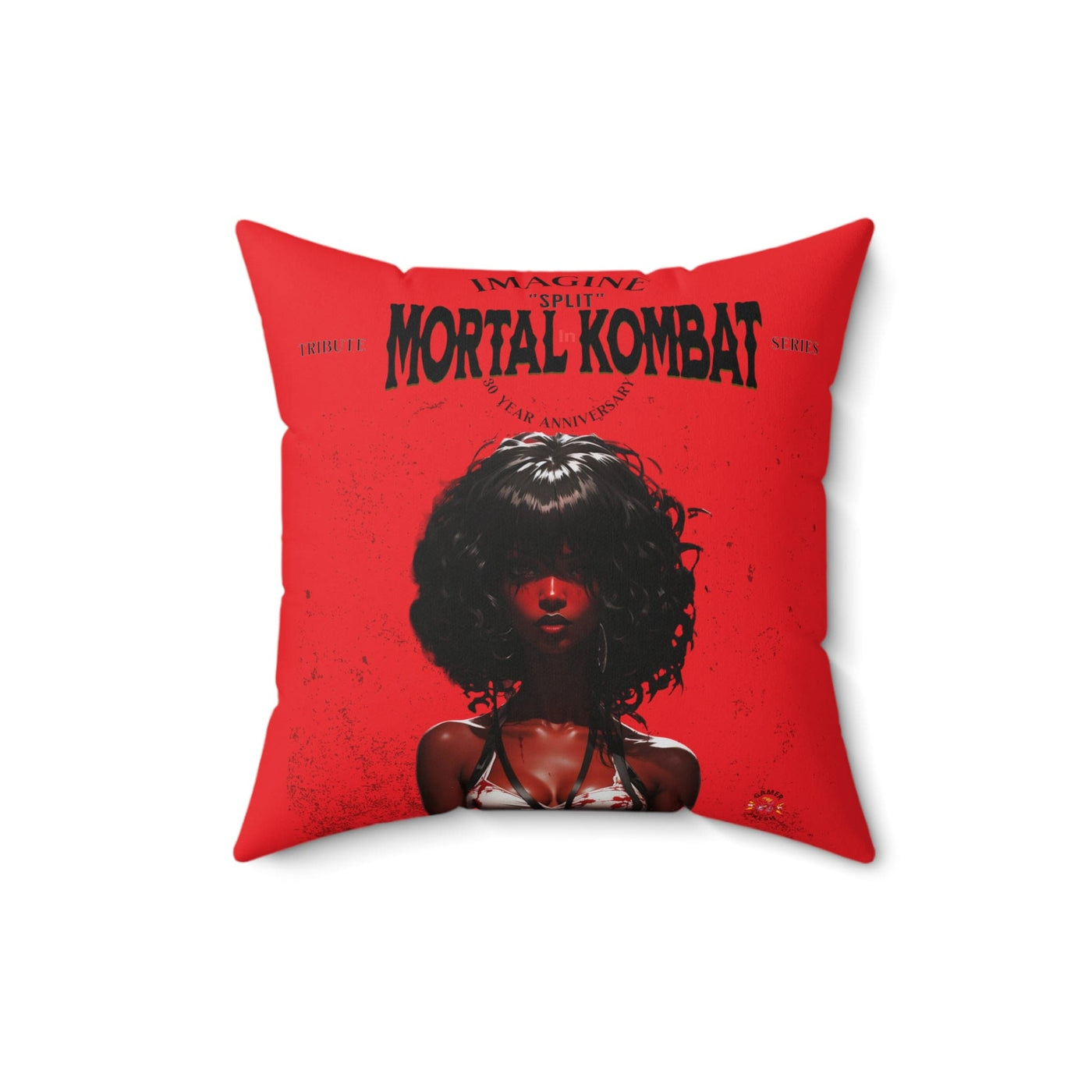 Gamer Fresh Imagine If Collection | Split | Mortal Kombat 30-Year Anniversary Tribute | Red Square Pillow