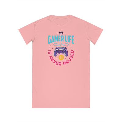 Gamer Fresh | My Gamer Life Is Never Paused | Spinner T-Shirt Dress