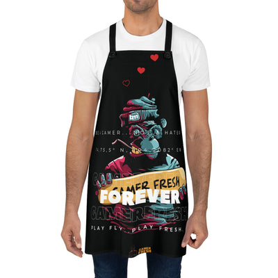 Gamer Fresh Exclusive Limited Edition | Forever Fresh | Gamer Loves Grub Cooking Apron | All Heart Black