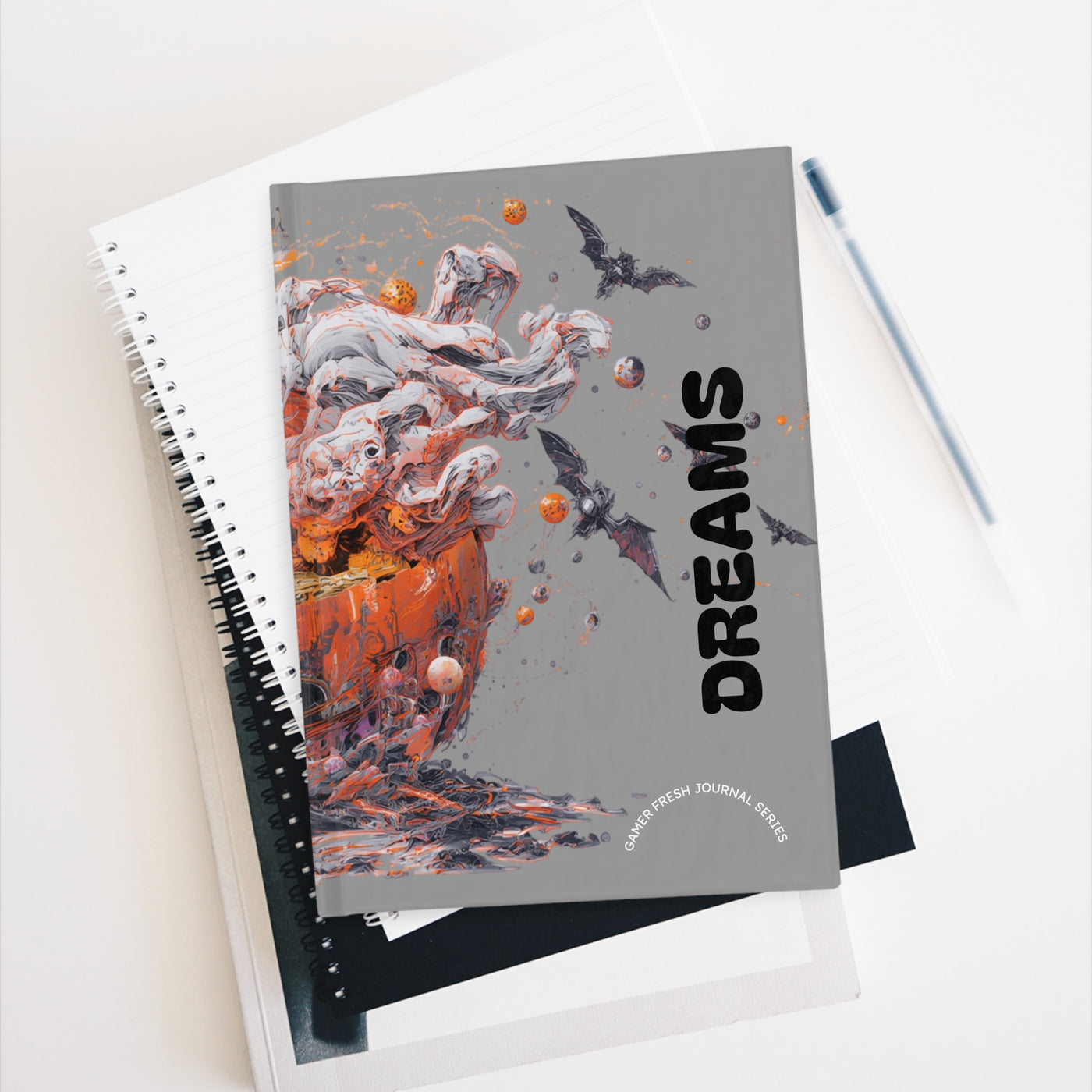 Gamer Fresh | Grey Pumpkin Dreams Journal | Scary Fall Note Book | Halloween Writing Pad | Limited Edition