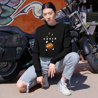 Gamer Fresh Vision | WTF Covid 19? | Women's Cropped Black Sweatshirt