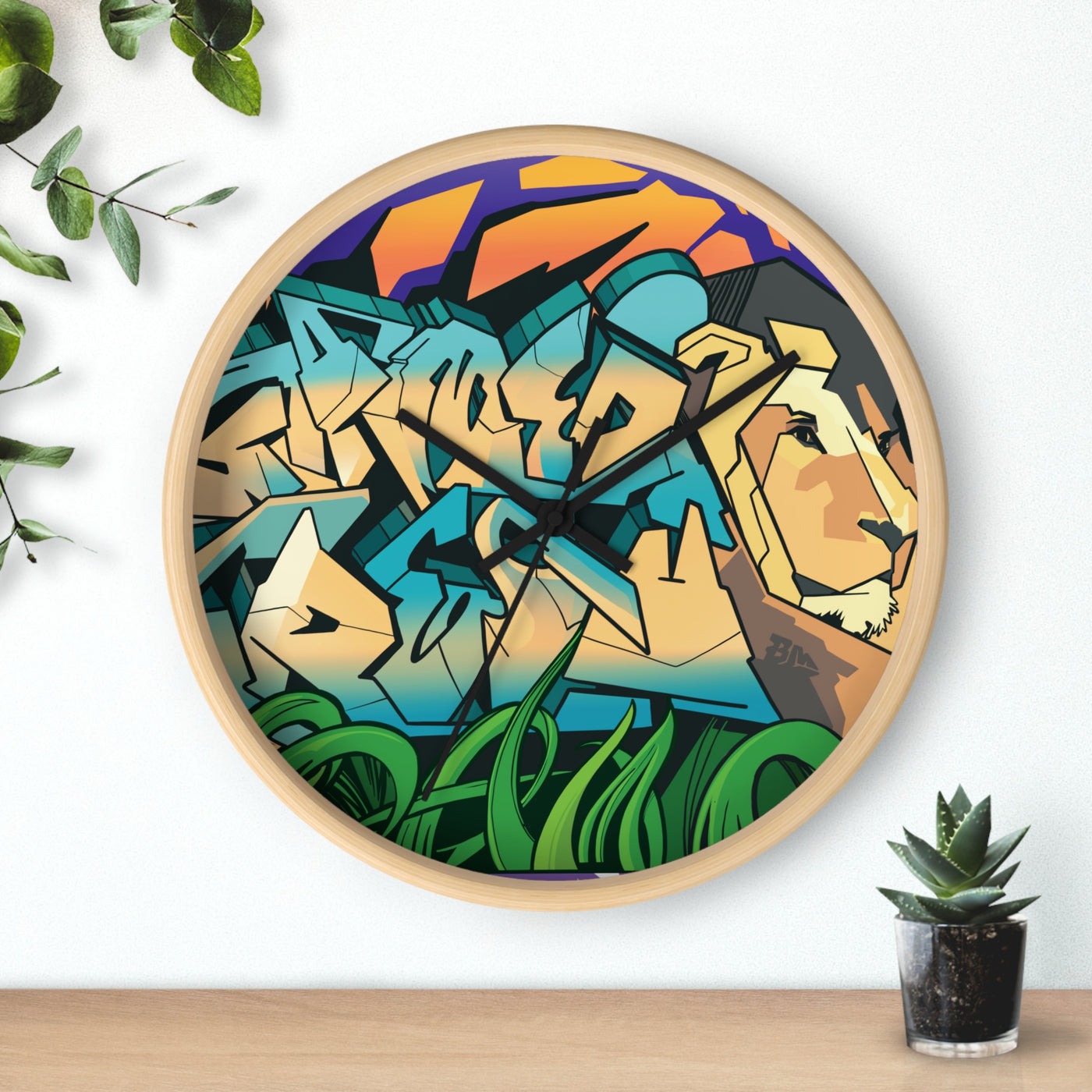 The Gamer Fresh Limited Edition | Graffiti Streamer | All Art Lion NYC Mural | Wooden Wall Clock