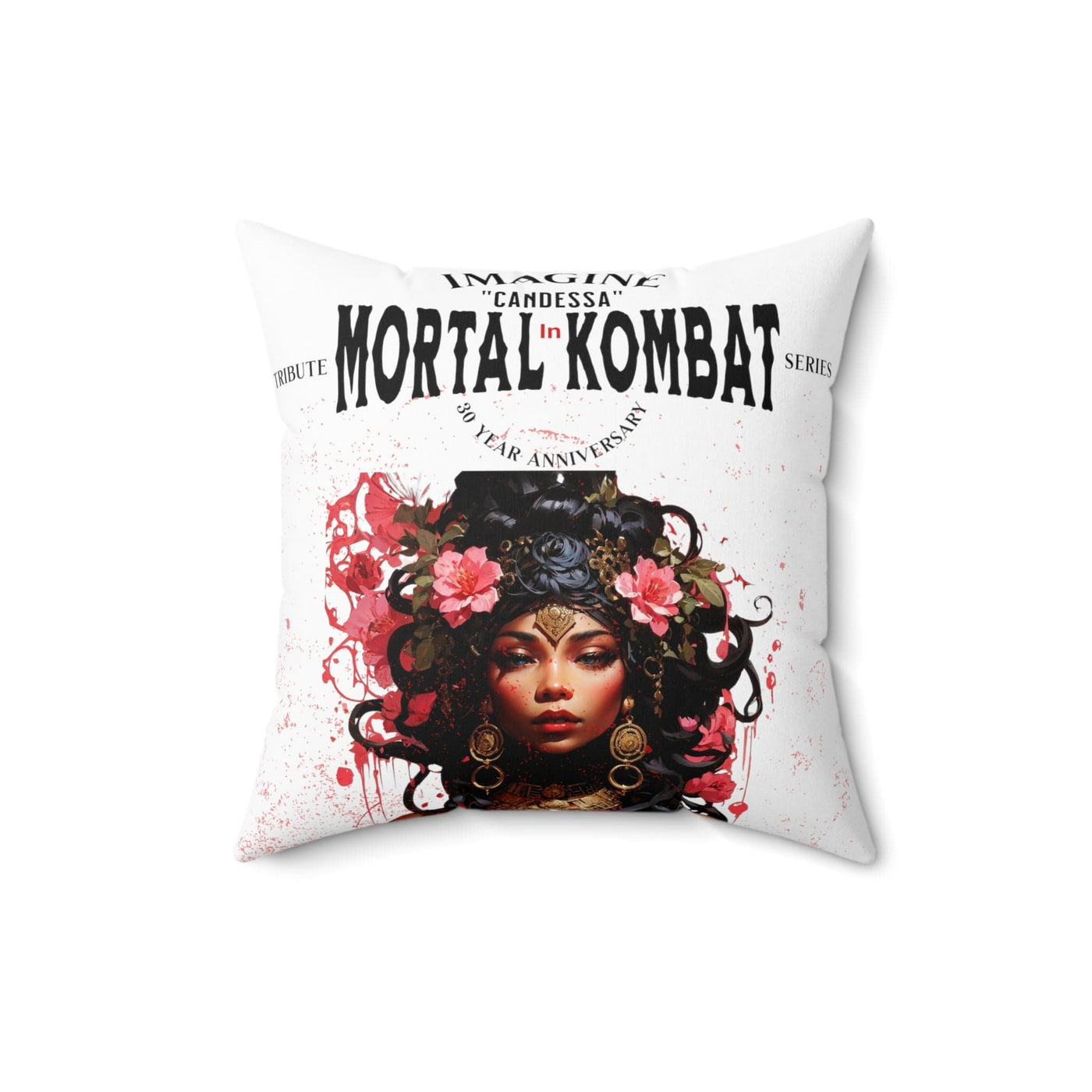 Gamer Fresh | Candessa Mortal Kombat 30th Anniversary Tribute Series | Imagine If Collection | White Square Pillow