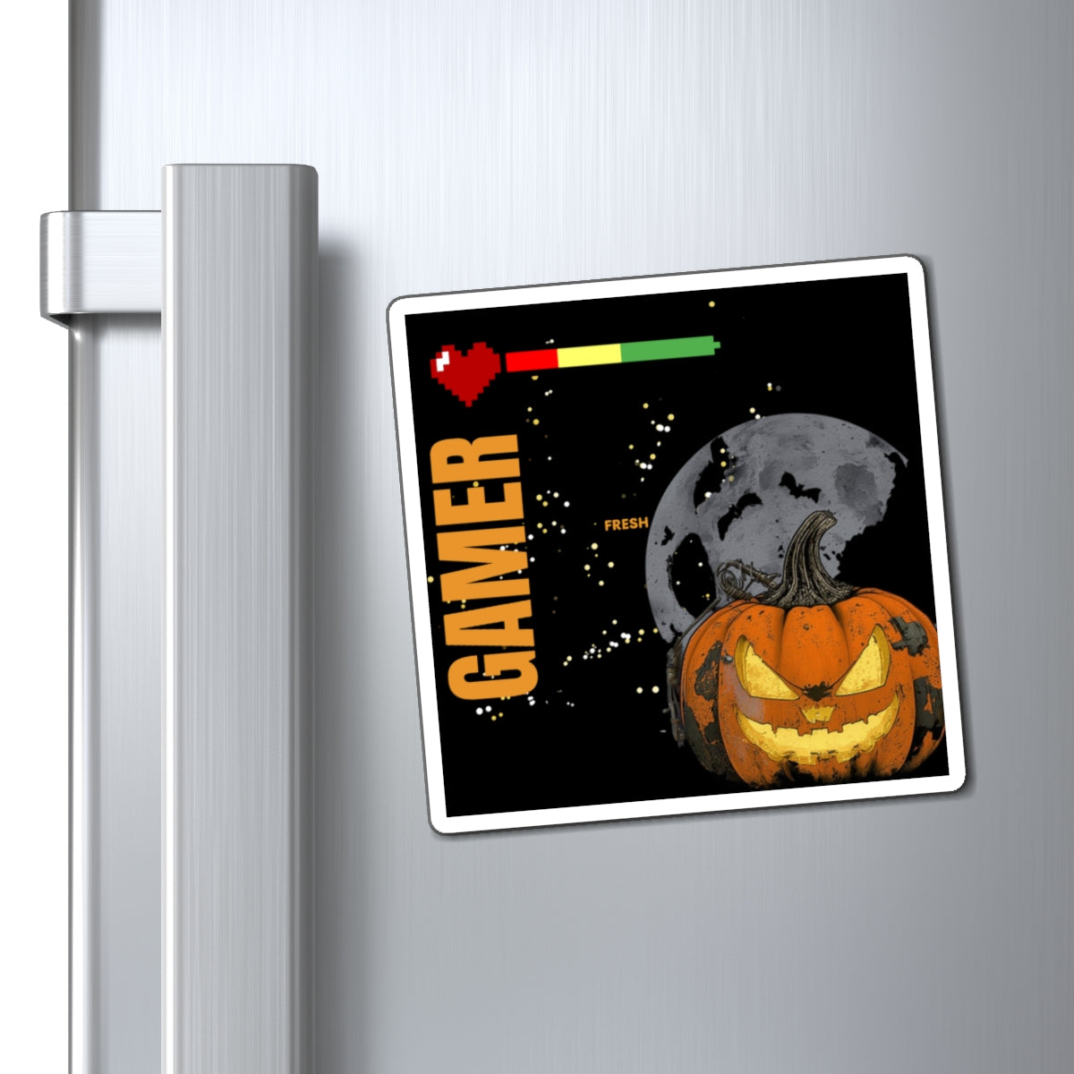 Gamer Fresh | Moonshot: Find Out | Halloween Pumpkin Magnet | Spooky Gaming Decor | Limited Edition