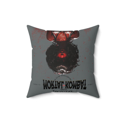 Gamer Fresh Imagine If Collection | Split | Mortal Kombat 30-Year Anniversary Tribute | Dark Grey Square Pillow