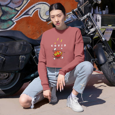 Gamer Fresh Vision | WTF Covid 19? | Women's Cropped Black Sweatshirt