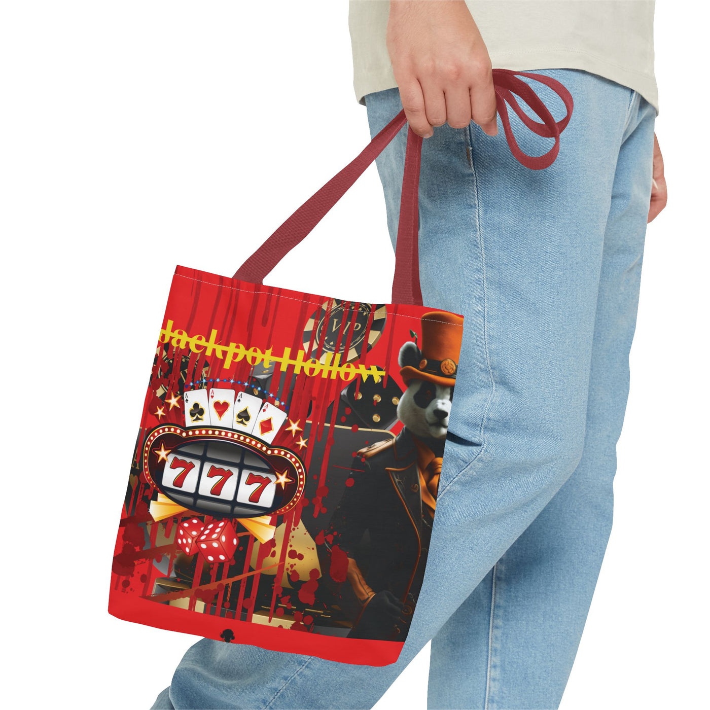 Gamer Fresh | Jackpot Hollow Horror Tote Bag | Slot 7 Red - Limited Edition