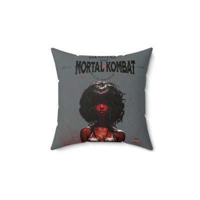 Gamer Fresh Imagine If Collection | Split | Mortal Kombat 30-Year Anniversary Tribute | Dark Grey Square Pillow