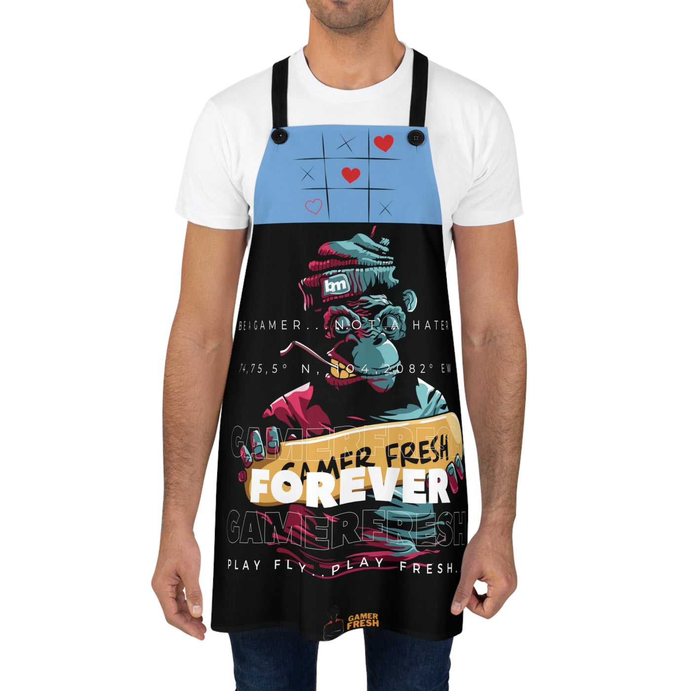 Gamer Fresh Exclusive Limited Edition | Forever Fresh | Gamer Loves Grub Cooking Apron | Blue Berry Blue
