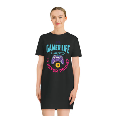Gamer Fresh | My Gamer Life Is Never Paused | Spinner T-Shirt Dress