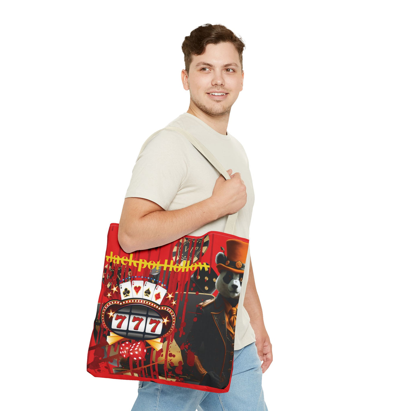 Gamer Fresh | Jackpot Hollow Horror Tote Bag | Slot 7 Red - Limited Edition