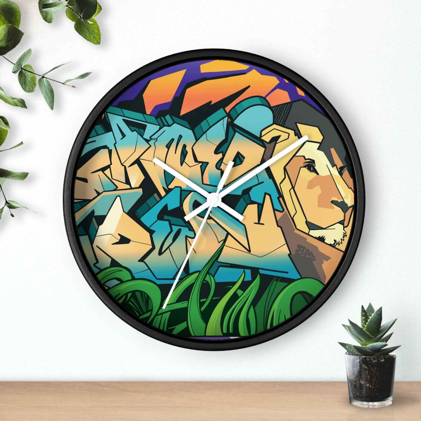 The Gamer Fresh Limited Edition | Graffiti Streamer | All Art Lion NYC Mural | Wooden Wall Clock