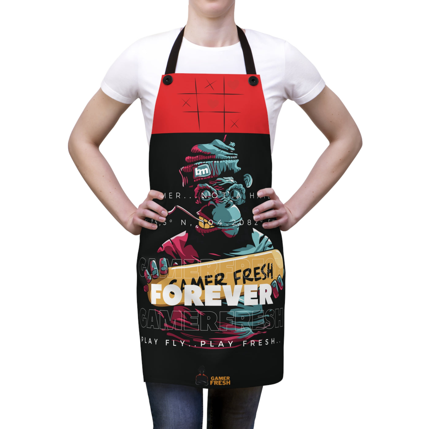 Gamer Fresh Exclusive Limited Edition | Forever Fresh | Gamer Loves Grub Cooking Apron | Cherry Tomato Red