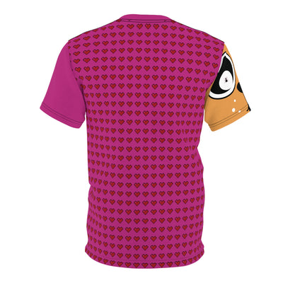Gamer Fresh | The All Magenta Premium Heart | Gamer Life Energy Bar | Unisex Cut & Sew T -Shirt