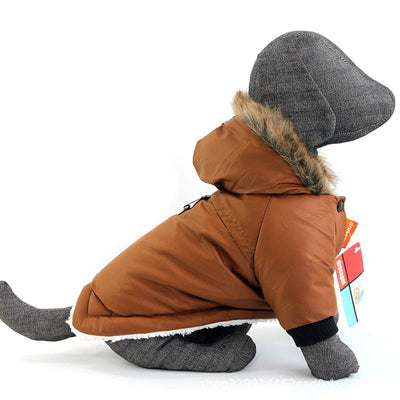 Dog Autumn And Winter Clothes Vest Hoodie Two-Legged Plush Jacket Warm Coat Jacket
