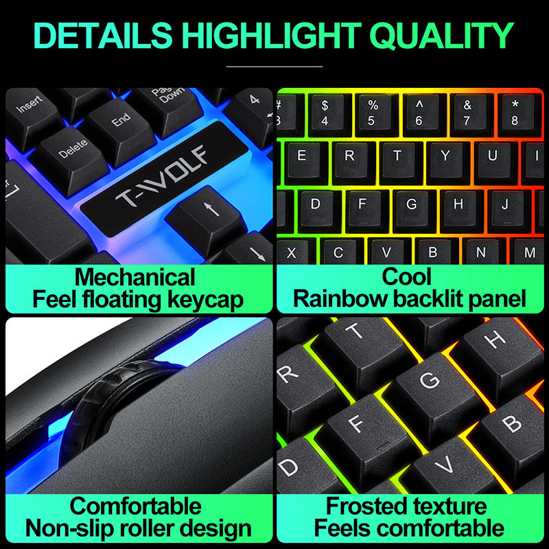 Gamer Fresh | T-Wolf Gaming Keyboard | High-Performance RGB Backlit Keyboard