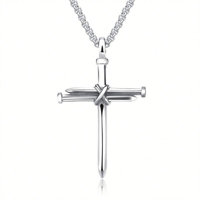 SteelGold Cross | Men's Iron Nail Pendant Necklace | by Gamer Fresh
