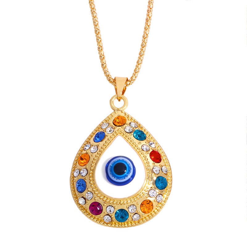 Hand Of Fatima Necklace Turkish Blue Eye Diamond Jewelry