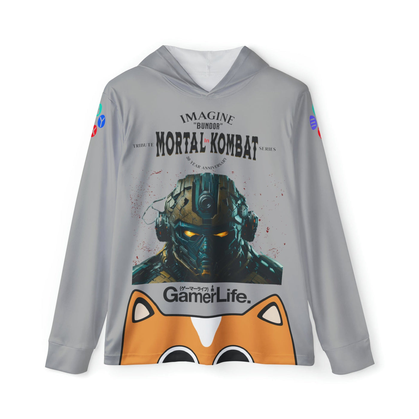 Gamer Fresh Arturo Nuro Collection | Play Awesome | Mortal Kombat 30 Year Anniversary | Bundor Limited Edition Tribute | Athletic Warmup Steel Grey Hoodie