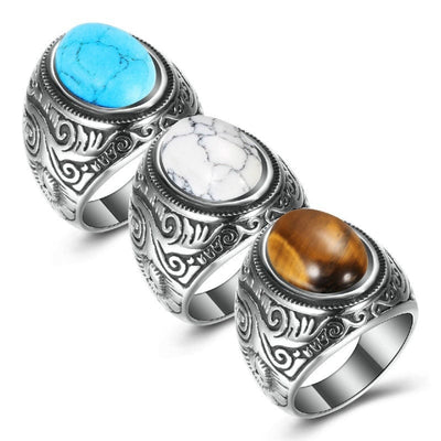 Men's Fashion Simple Personality Set Turquoise Ring
