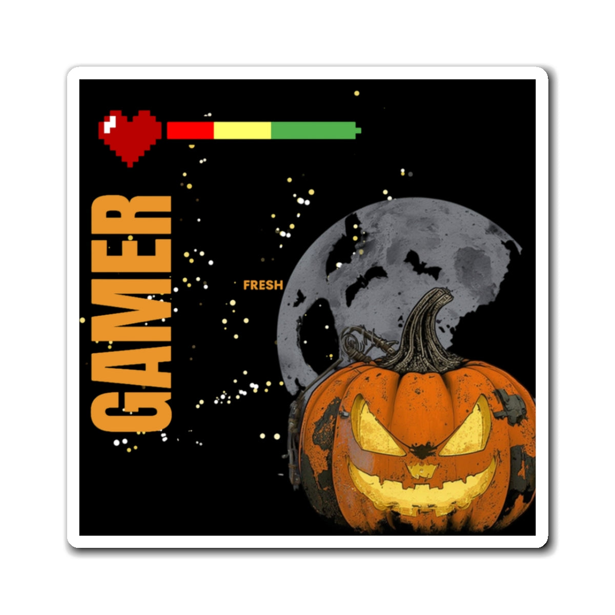Gamer Fresh | Moonshot: Find Out | Halloween Pumpkin Magnet | Spooky Gaming Decor | Limited Edition