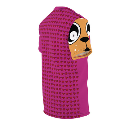 Gamer Fresh | The All Magenta Premium Heart | Gamer Life Energy Bar | Unisex Cut & Sew T -Shirt