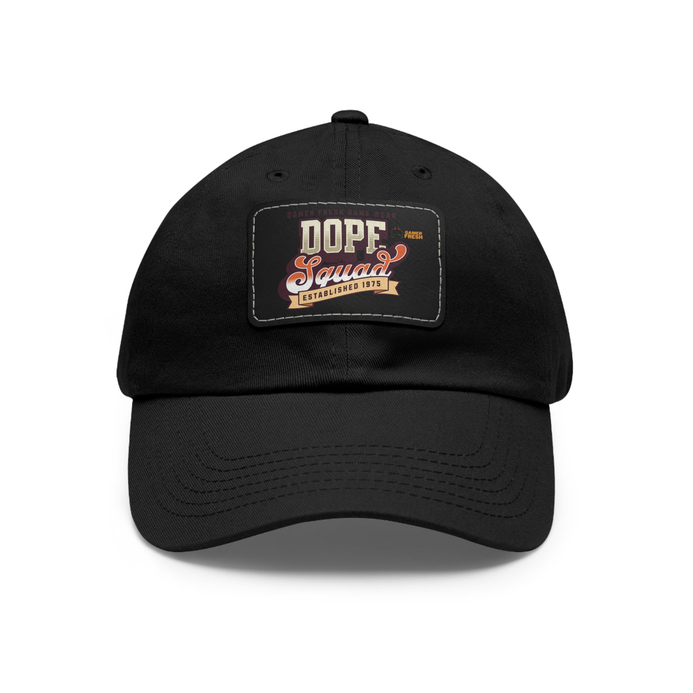 Gamer Fresh | Dope Squad | Leather Patch Dad Hat | White