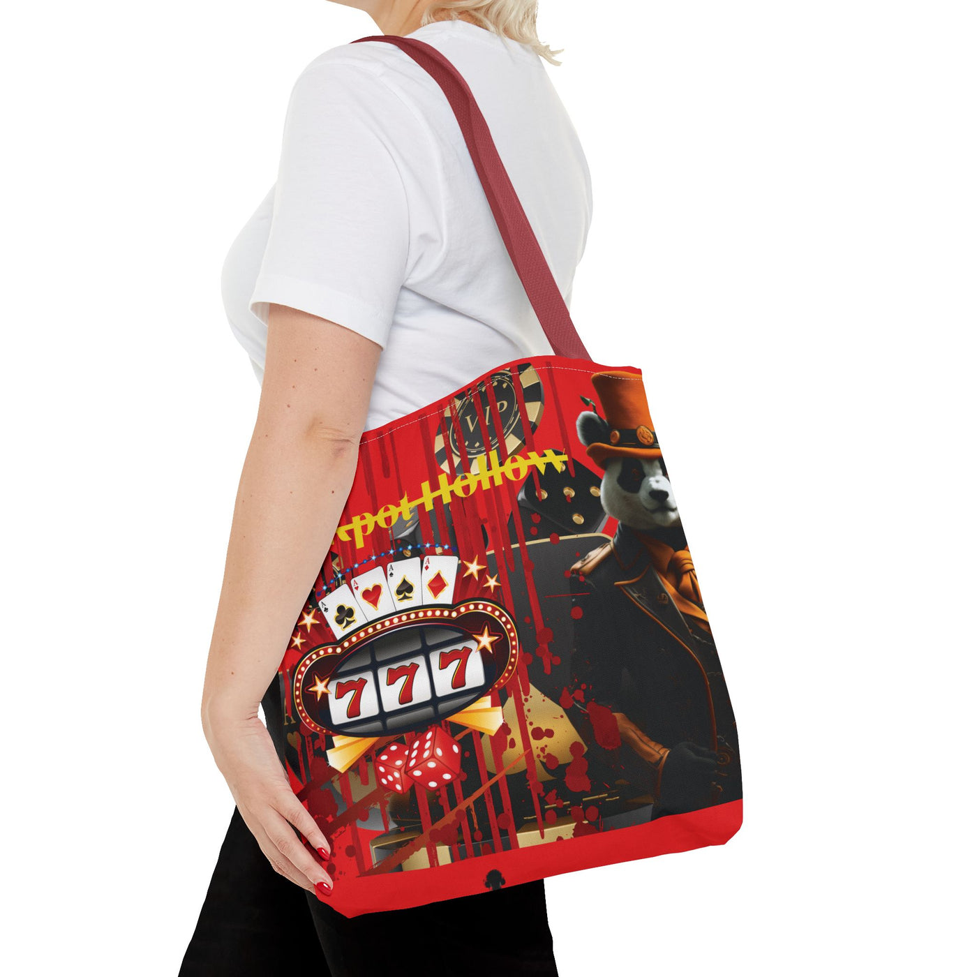 Gamer Fresh | Jackpot Hollow Horror Tote Bag | Slot 7 Red - Limited Edition