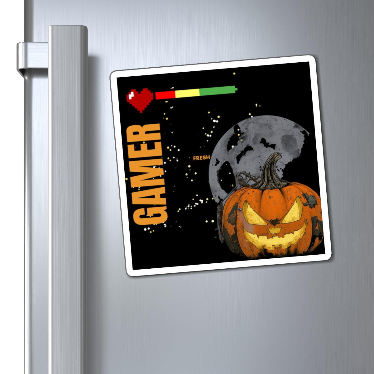Gamer Fresh | Moonshot: Find Out | Halloween Pumpkin Magnet | Spooky Gaming Decor | Limited Edition