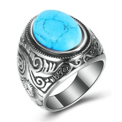 Men's Fashion Simple Personality Set Turquoise Ring