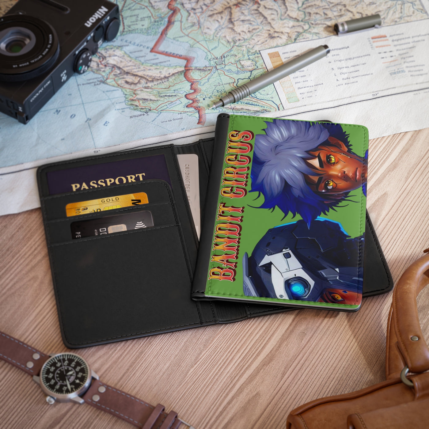 Gamer Fresh™ Travel Ops | Green Personalized Passport Cover (RFID Blocking) — PU Faux Leather
