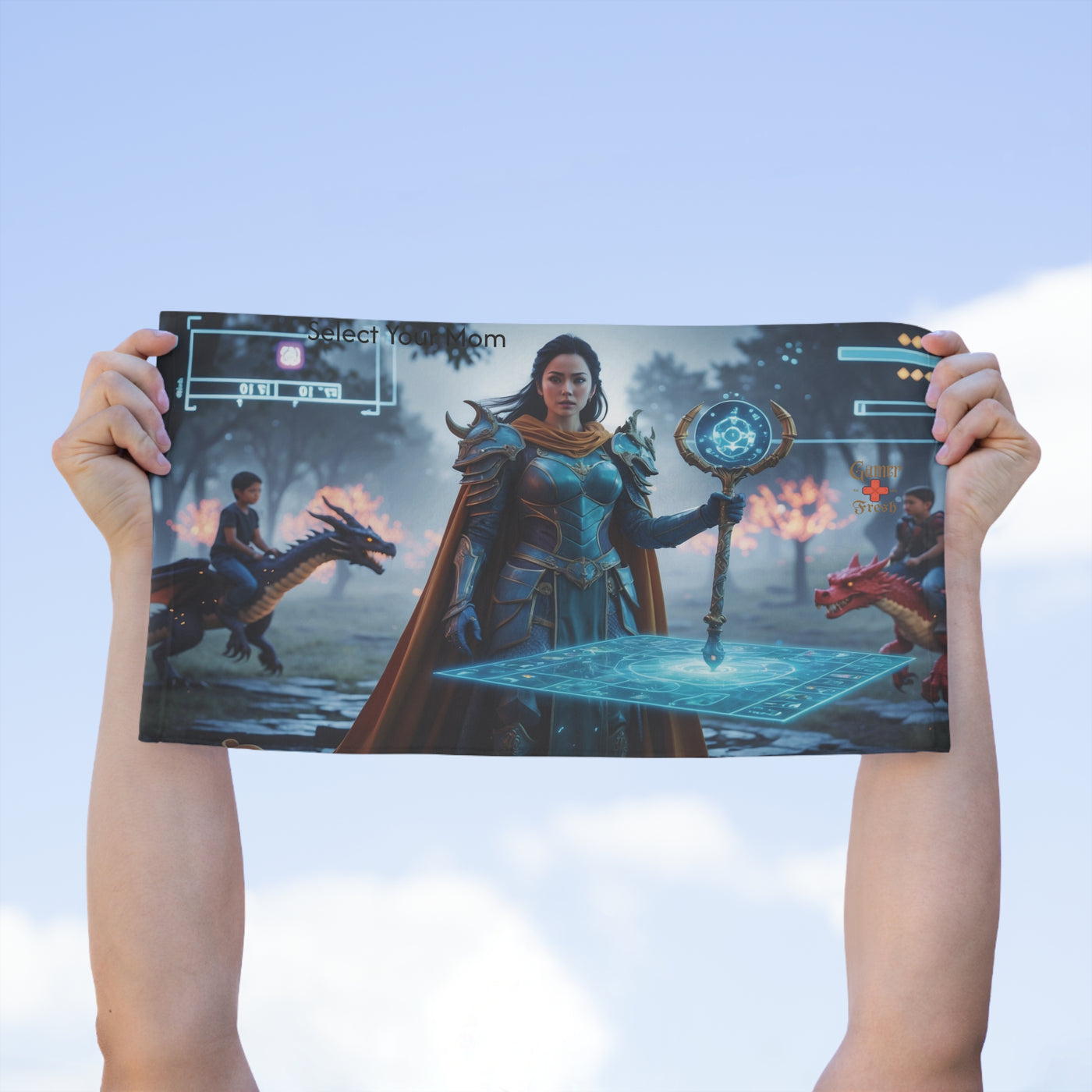 Mom The Ultimate Gamer Queen Fantasy RPG Gaming | Select Your Mom Asian Queen Version | Rally Towel | 11x18 Heroic Design for Gamers | By Gamer Fresh
