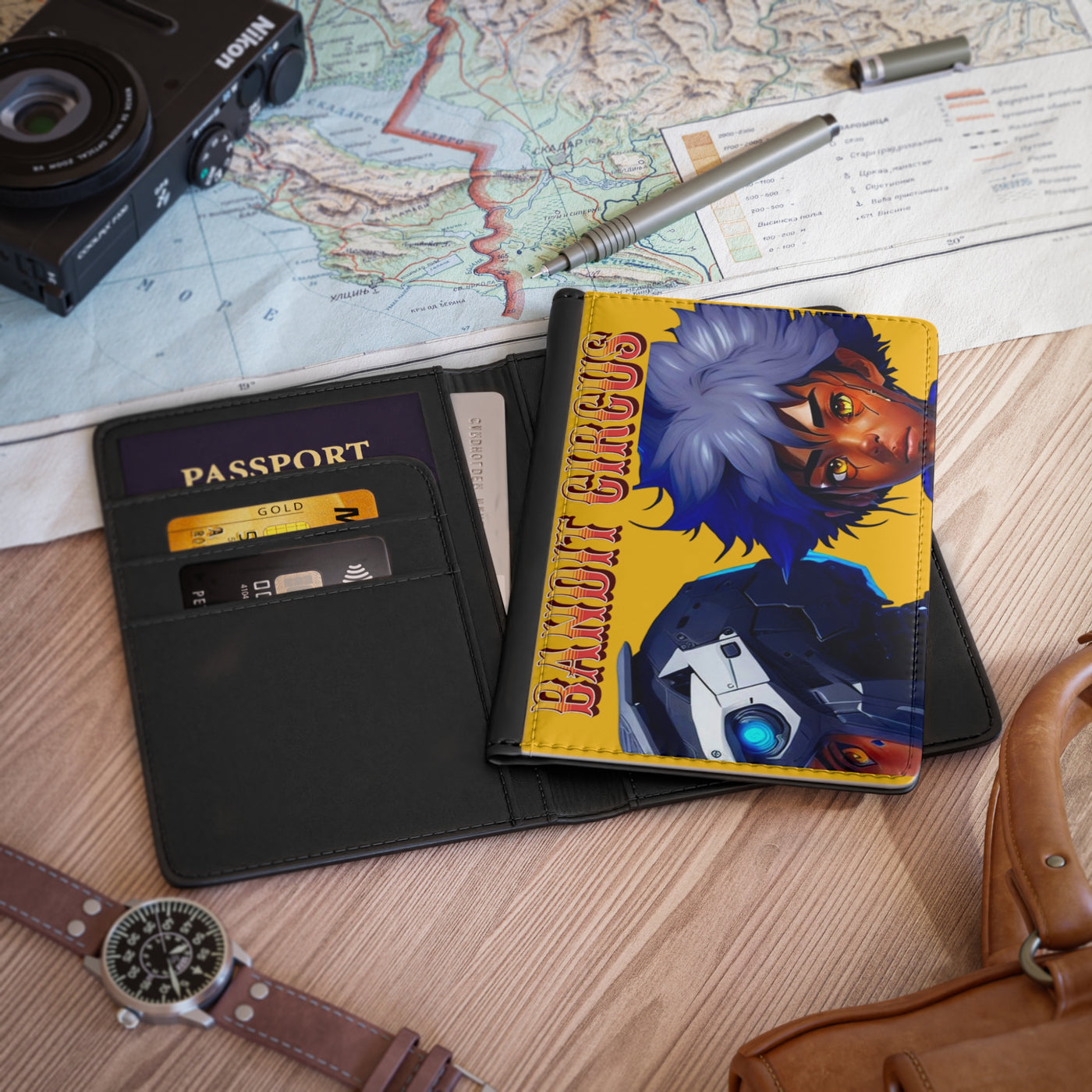 Gamer Fresh™ Travel Ops | Yellow Personalized Passport Cover (RFID Blocking) — PU Faux Leather