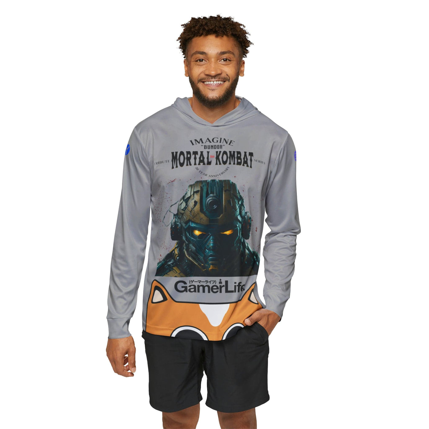 Gamer Fresh Arturo Nuro Collection | Play Awesome | Mortal Kombat 30 Year Anniversary | Bundor Limited Edition Tribute | Athletic Warmup Steel Grey Hoodie