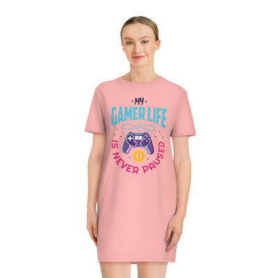 Gamer Fresh | My Gamer Life Is Never Paused | Spinner T-Shirt Dress