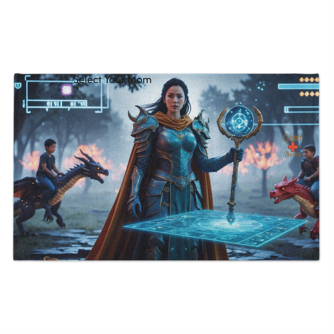 Mom The Ultimate Gamer Queen Fantasy RPG Gaming | Select Your Mom Asian Queen Version | Rally Towel | 11x18 Heroic Design for Gamers | By Gamer Fresh