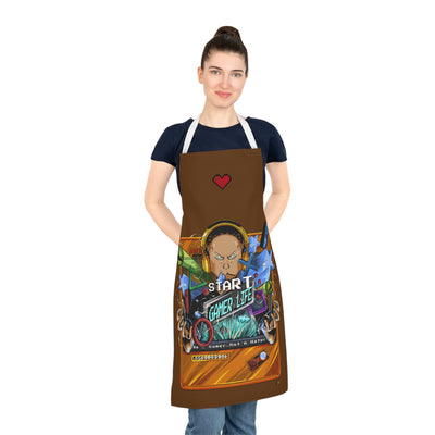 Gamer Fresh | Player One Gamer Life | Big Chef Brown Apron | Limited Edition