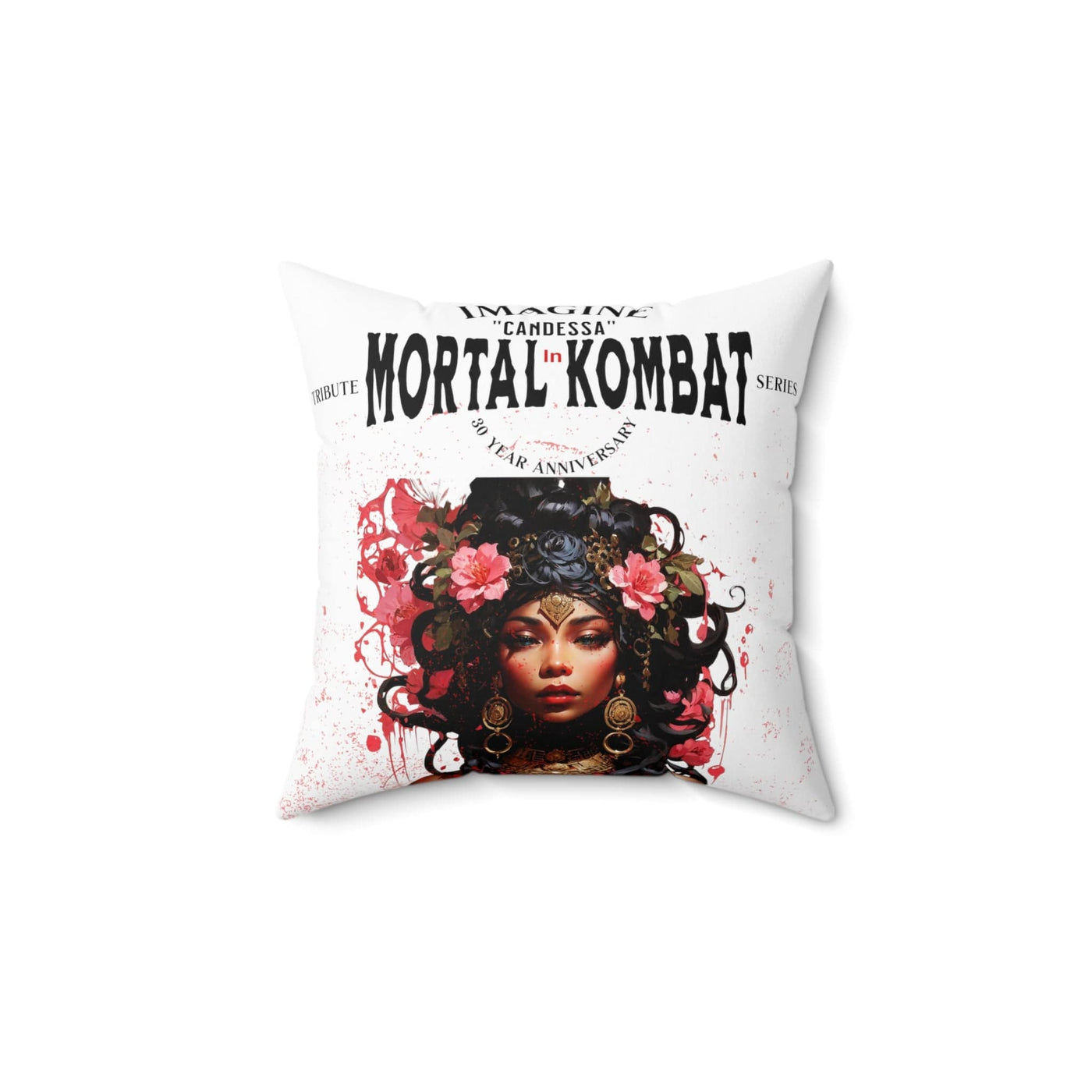 Gamer Fresh | Candessa Mortal Kombat 30th Anniversary Tribute Series | Imagine If Collection | White Square Pillow