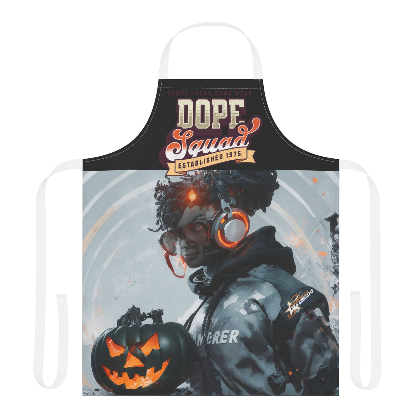 Gamer Fresh | Creep It Real: Smokey Ghosts — Midnight Black Dope Squad Edition | Halloween Apron | Limited Edition