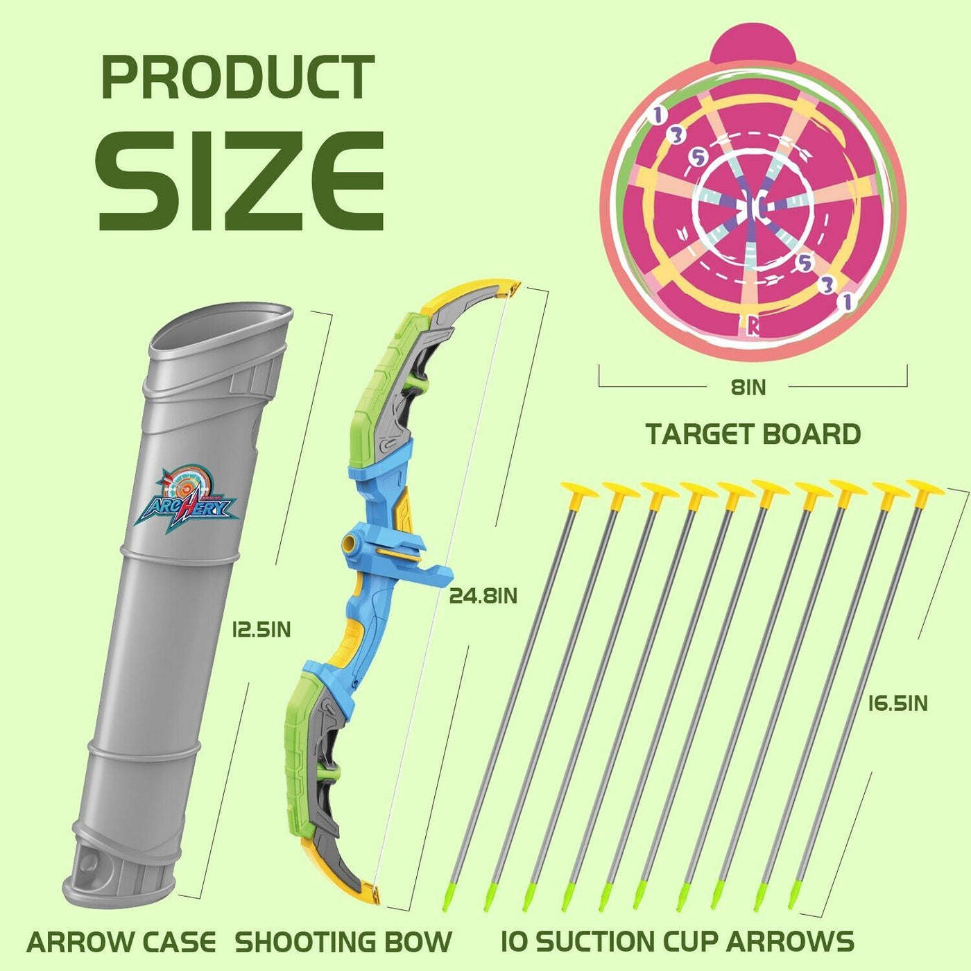 Bow & Arrow Toy Set, LED-lit Archery Toy,10 Suction Cup Arrows, Targets And Arrow Holders, Indoor And Outdoor Children's Toys Suitable For Boys And Girls.Logistics Is Randomly Sent By UPS,USPS,FEdex