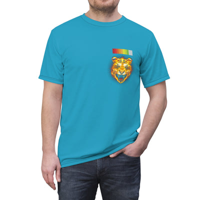The All Premium Celestial Tiger x Energy Life Bar Aqua Blue Unisex Cut & Sew T-Shirt