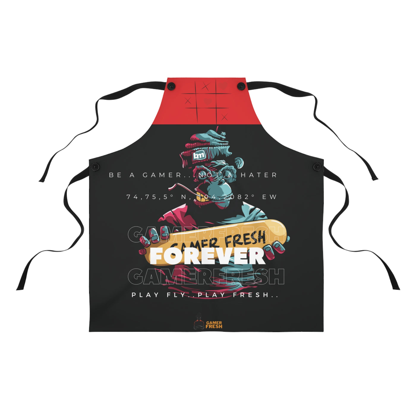 Gamer Fresh Exclusive Limited Edition | Forever Fresh | Gamer Loves Grub Cooking Apron | Cherry Tomato Red