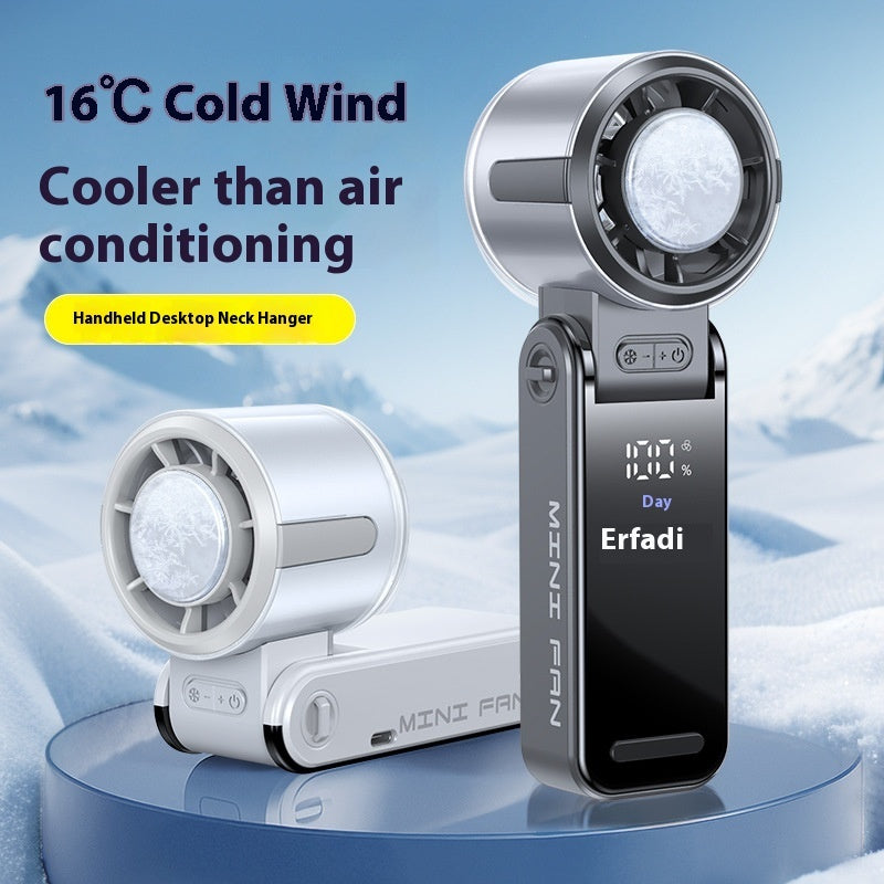Foldable Cooling Ice Compress High-speed Handheld Fan