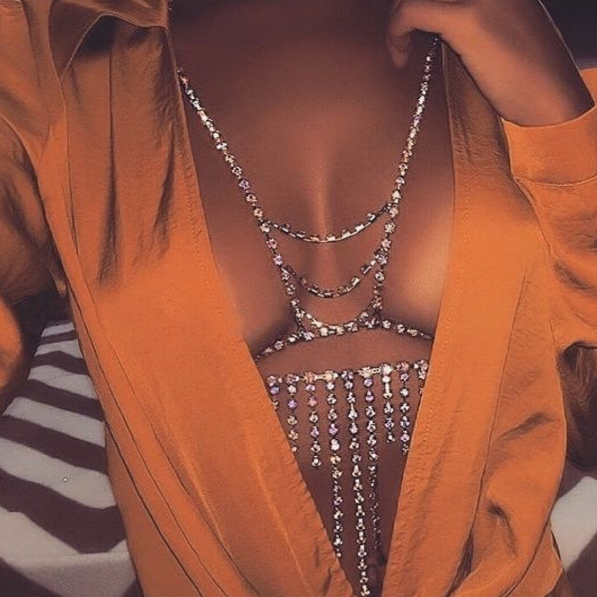 GlamourGaze | Sexy Rhinestone Bikini Body Chain | by Gamer Fresh