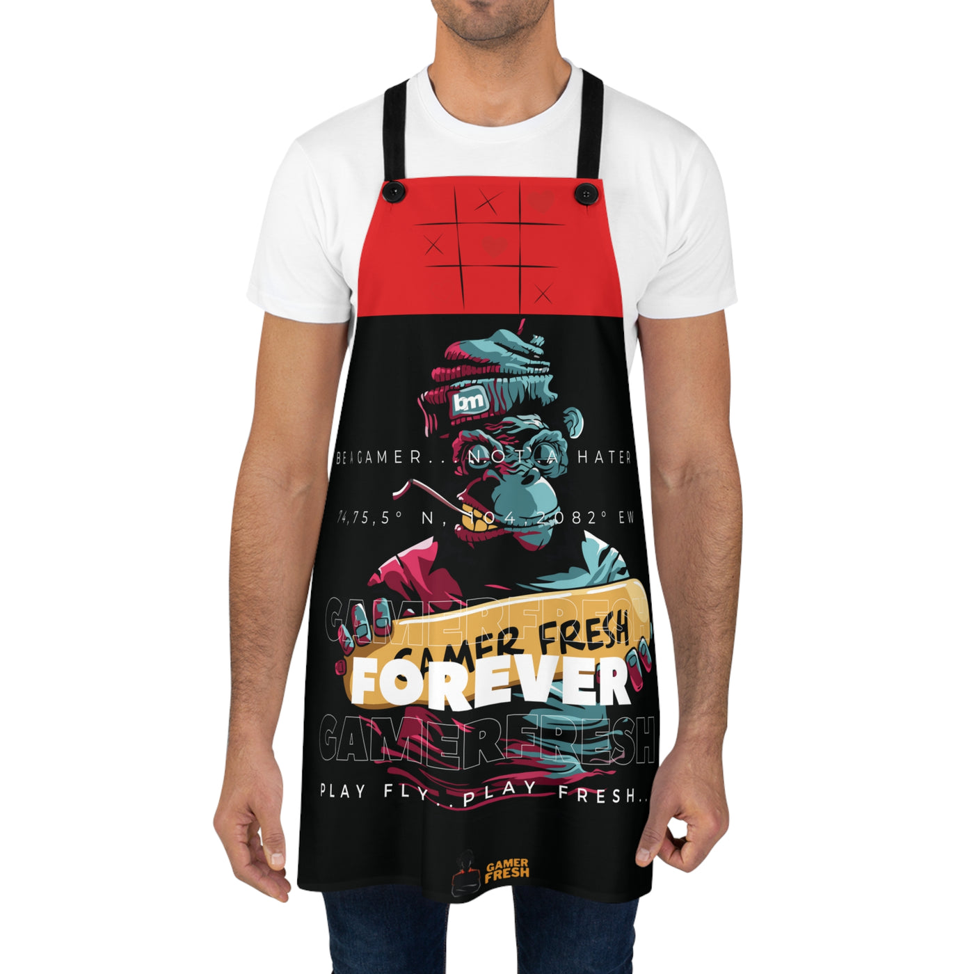 Gamer Fresh Exclusive Limited Edition | Forever Fresh | Gamer Loves Grub Cooking Apron | Cherry Tomato Red